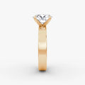 Cigar Band Solitaire Oval Yellow Gold Engagement Ring
