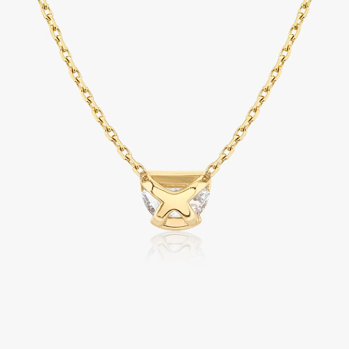 Knife-Edge Semi-Bezel Necklace