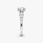 The Graduated Band Round Brilliant Yellow Gold Engagement Ring