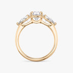 The Three Stone Oval Yellow Gold Engagement Ring