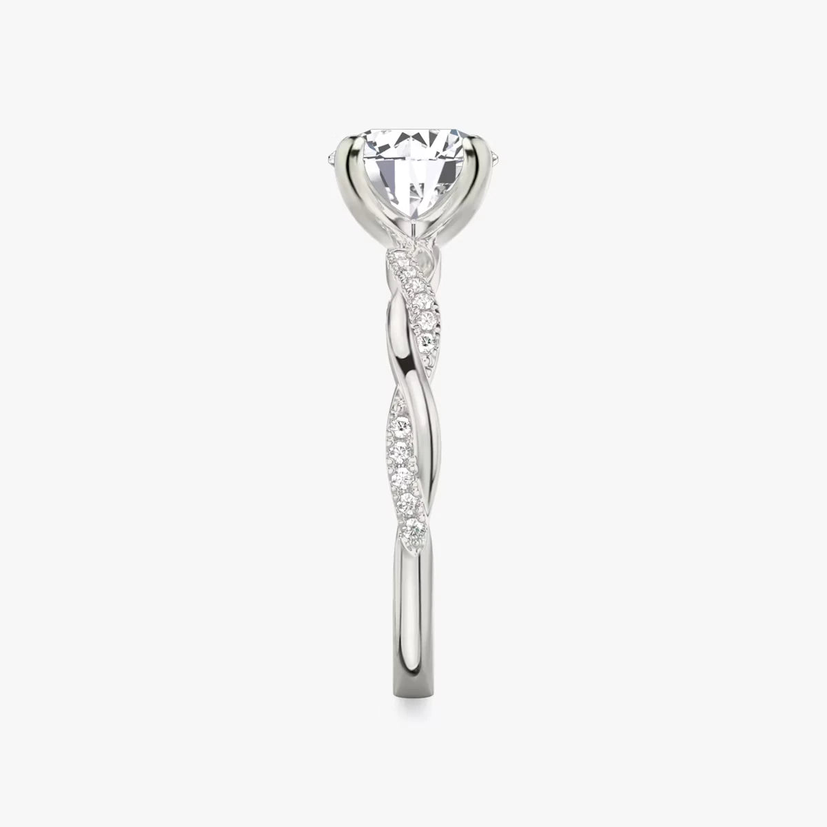 The Twisted Classic Round Brilliant White Gold Engagement Ring