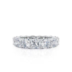 White Gold Cushion Moissanite Statement Eternity