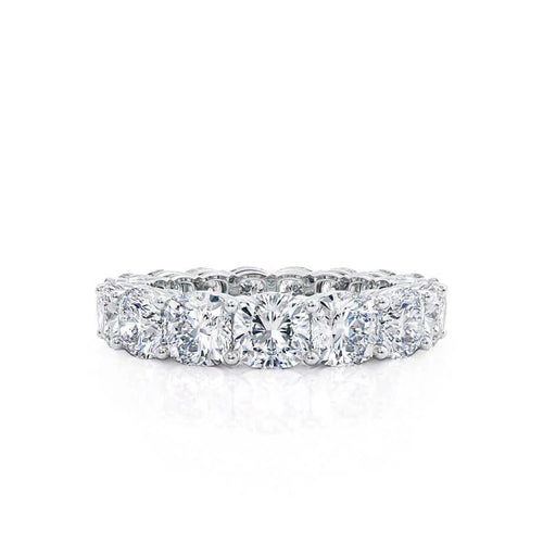 White Gold Cushion Moissanite Statement Eternity