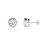 Beze Edge Lab Diamond Studs in 18k White Gold