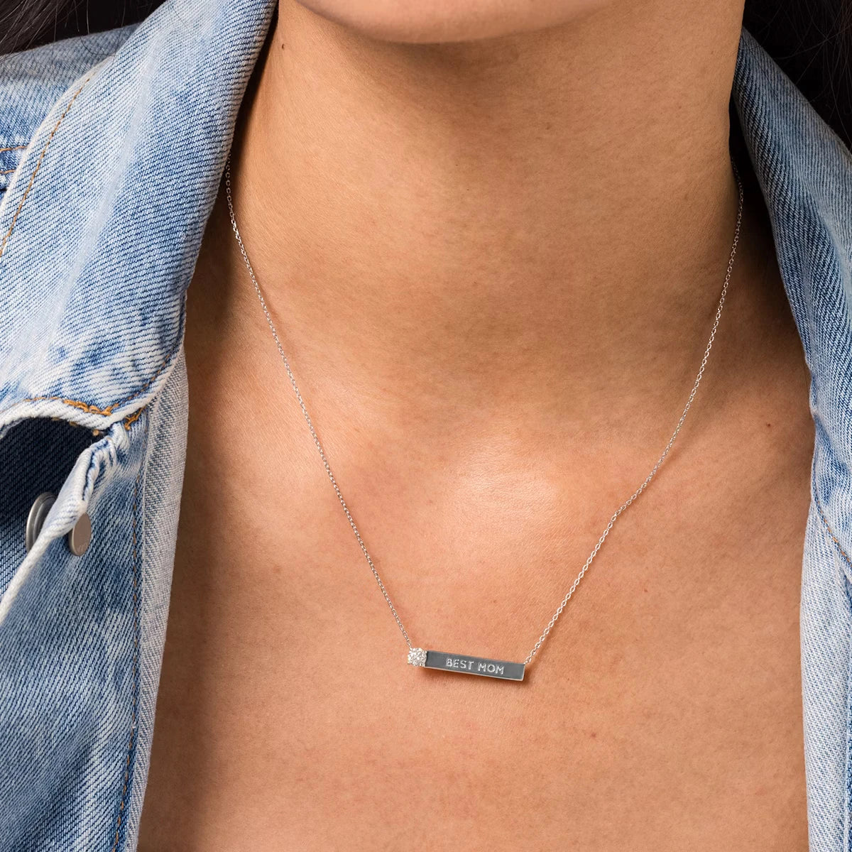Solitaire Bar Necklace