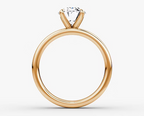 Cigar Band Solitaire Oval Yellow Gold Engagement Ring